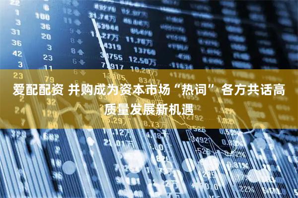 爱配配资 并购成为资本市场“热词” 各方共话高质量发展新机遇