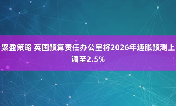 聚盈策略 英国预算责任办公室将2026年通胀预测上调至2.5%